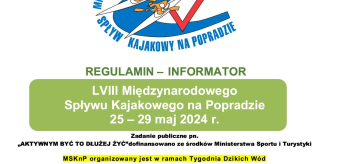 LVIII Międzynarodowy Spływ Kajakowy na Popradzie 25-29.05.2024 r. Piwniczna-Zdrój
