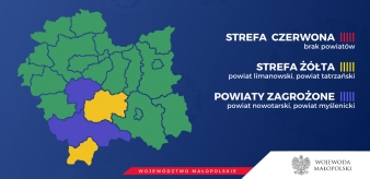Koronawirus: strefy żółte w Małopolsce. Powiat Nowosądecki w zielonej strefie!