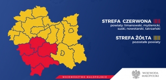 Koronawirus: strefy żółte i czerwone w Małopolsce. Powiat Nowosądecki w strefie żółtej