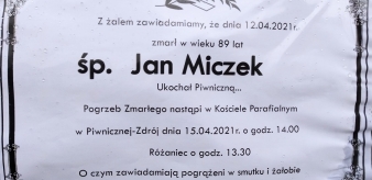 Piwniczanie z powagą przyjęli smutną wiadomość o śmierci śp. Jana Miczka