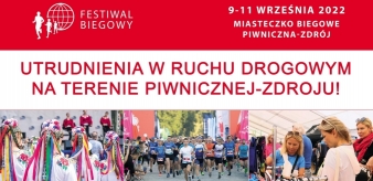 UWAGA! Utrudnienia w ruchu drogowym w dniach 9-11.09.2022 Festiwal Biegowy w Piwnicznej-Zdroju