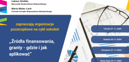 Źródła finansowania, granty – gdzie i jak aplikować – szkolenia dla małopolskich organizacji pozarządowych